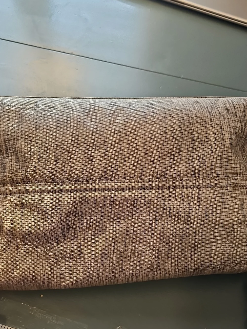 Textured Taupe Shoulder Bag with Chain Detail